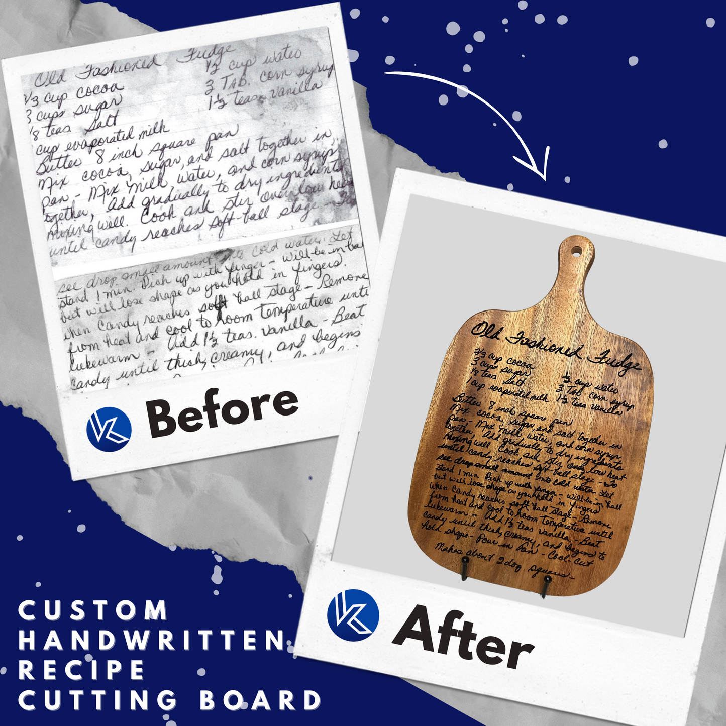 Custom Handwritten Recipe Cutting Board