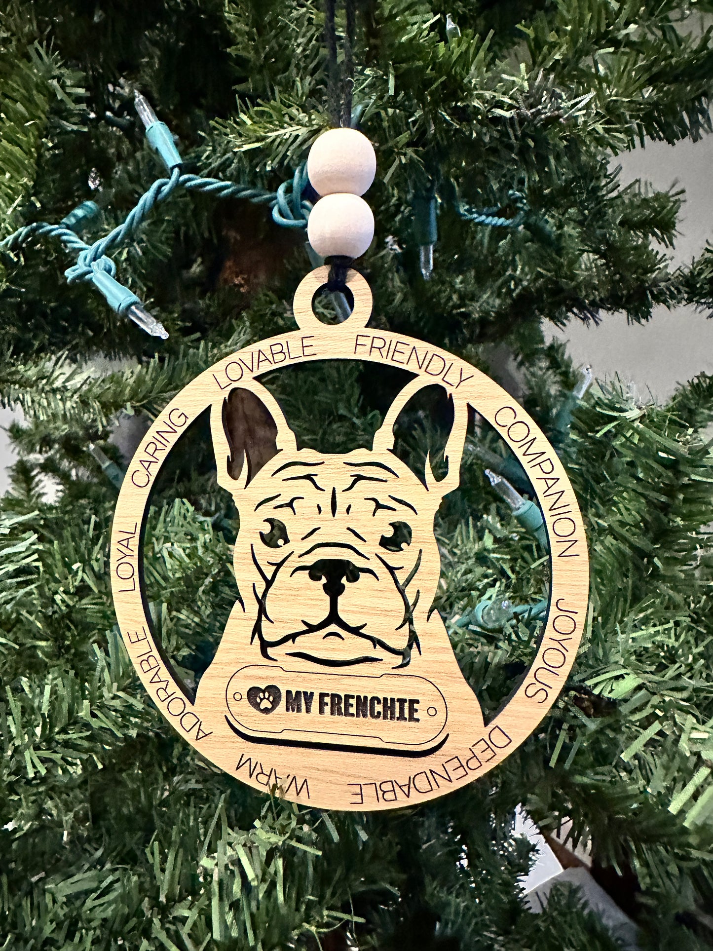 ❤️ My Pup Personalized Dog Breed Wooden Ornament – Laser Engraved Holiday Keepsake
