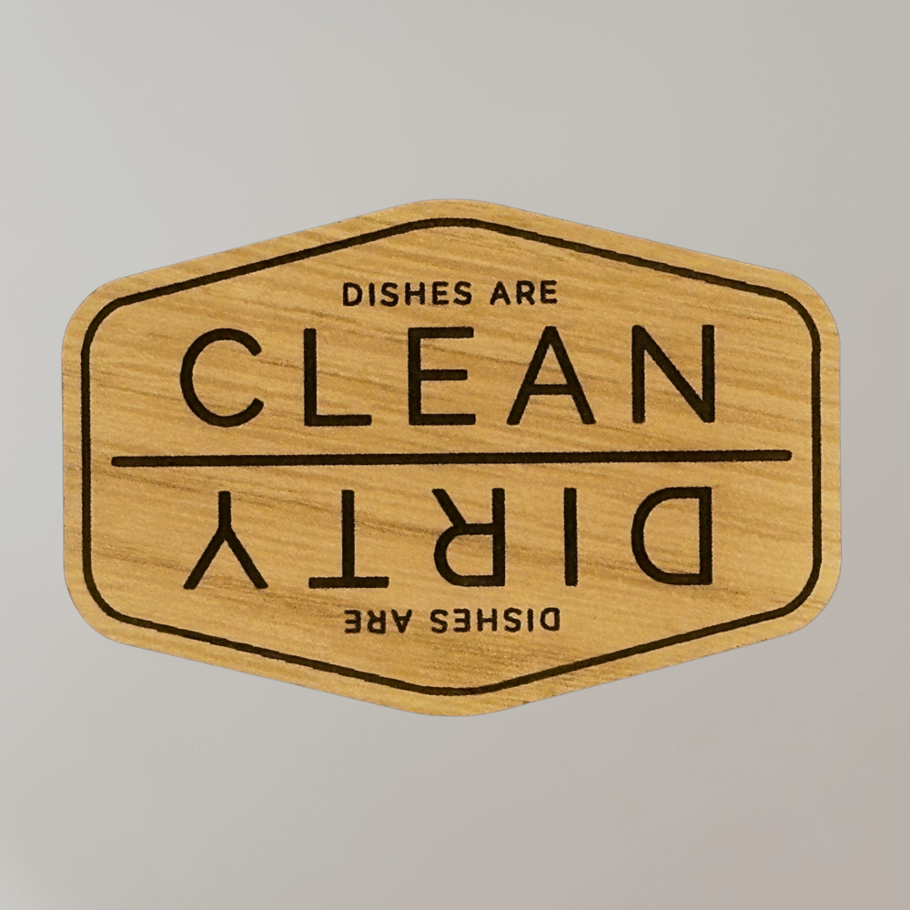 Clean/Dirty Laser-Cut Dishwasher Magnet