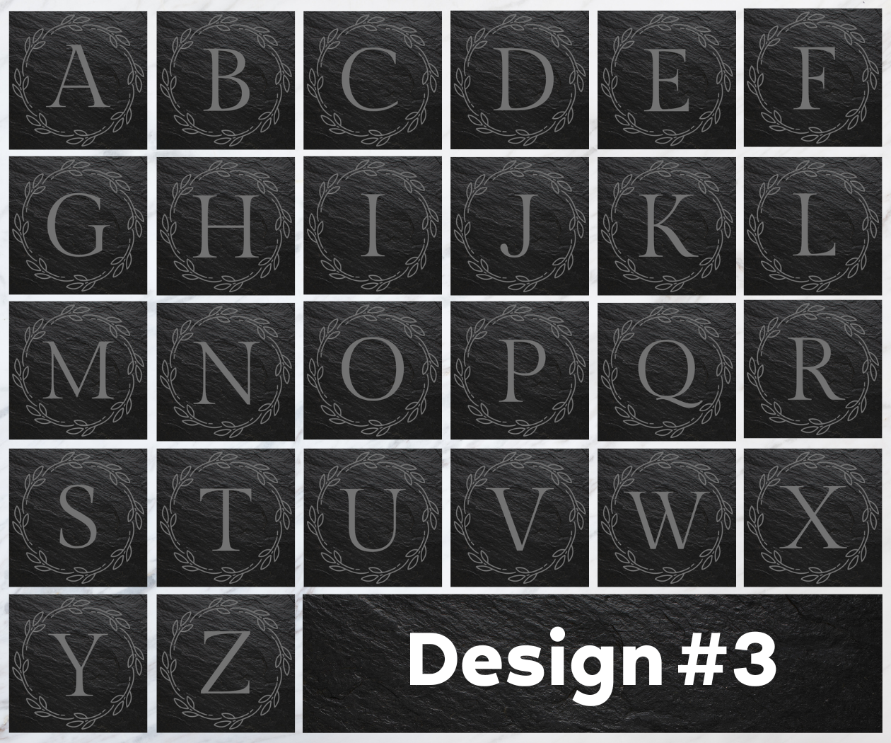 Monogram Coaster Set {Slate or Wood}