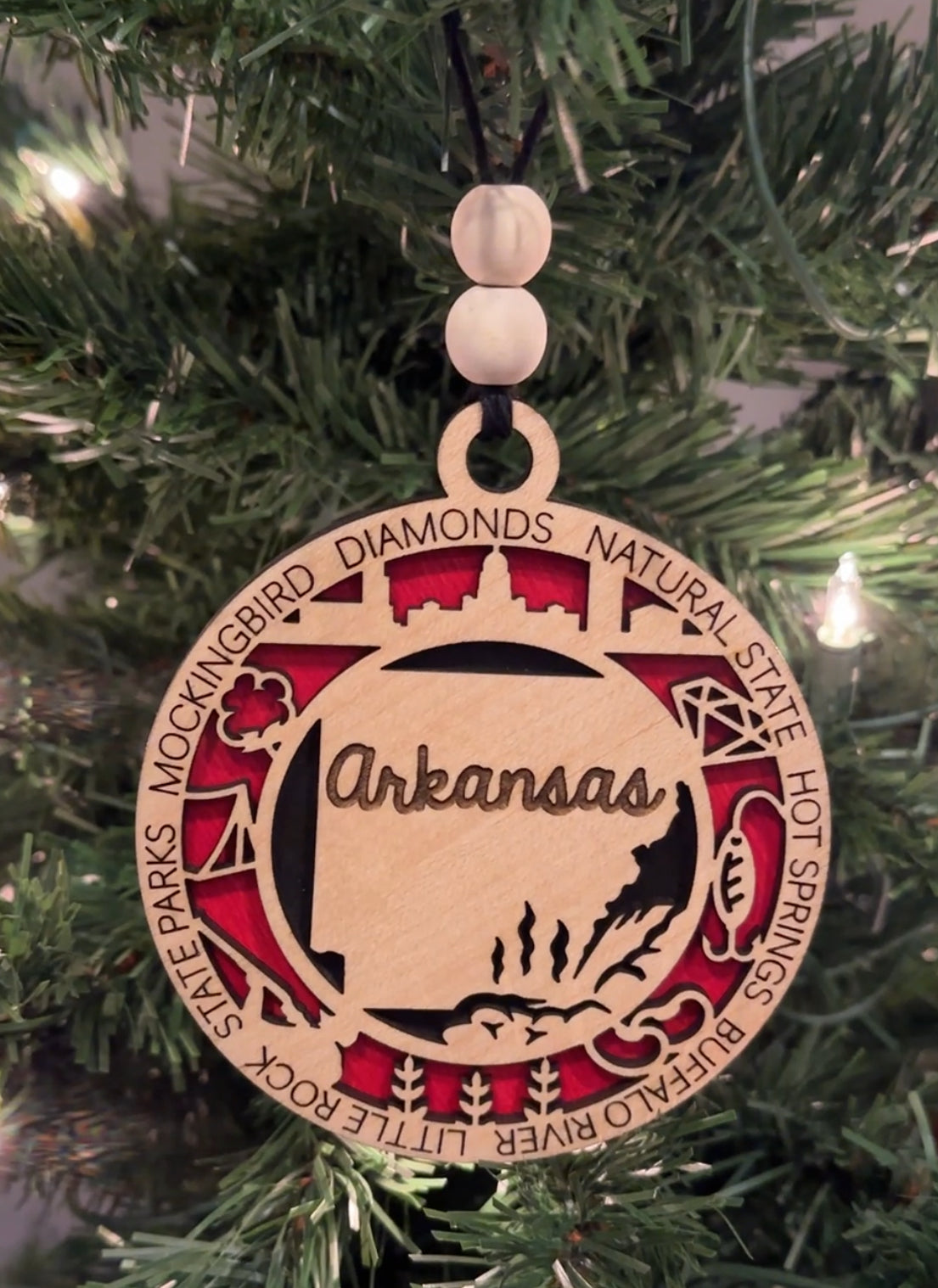 Arkansas State Laser-Cut Ornament
