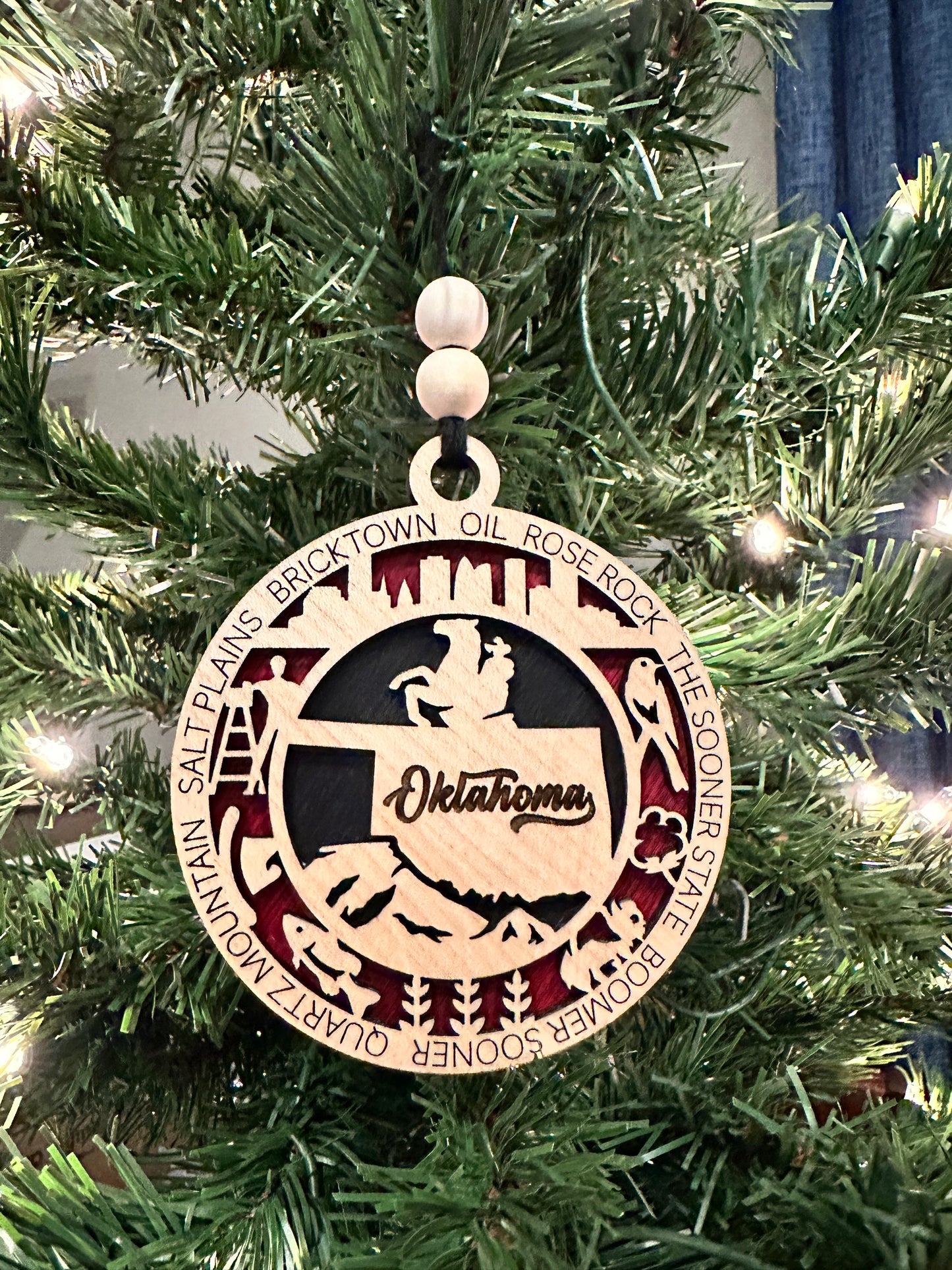 Oklahoma State Laser-Cut Ornament