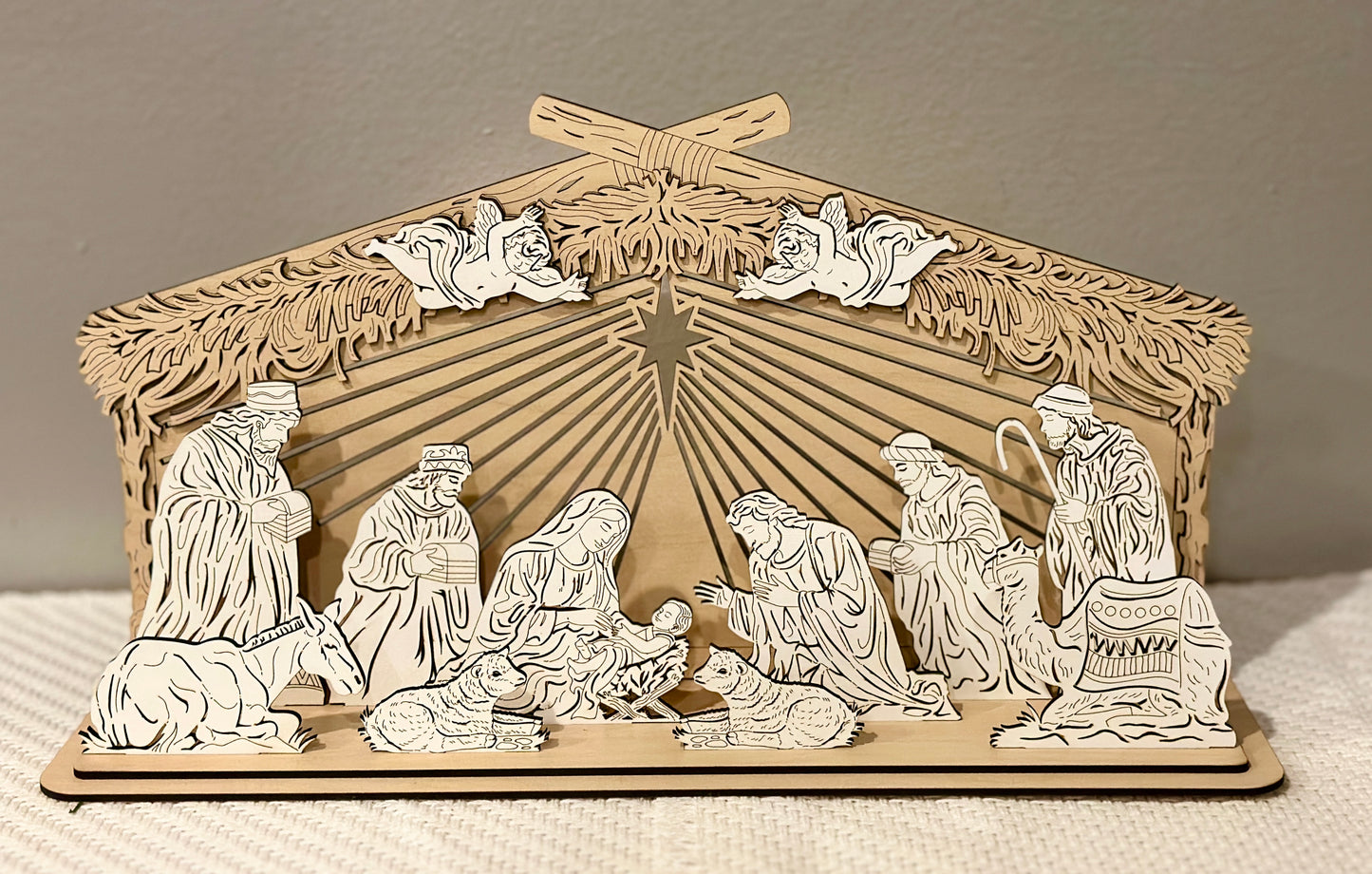 Timeless Laser-Cut Nativity Set – 3D Display