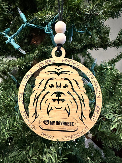 ❤️ My Pup Personalized Dog Breed Wooden Ornament – Laser Engraved Holiday Keepsake