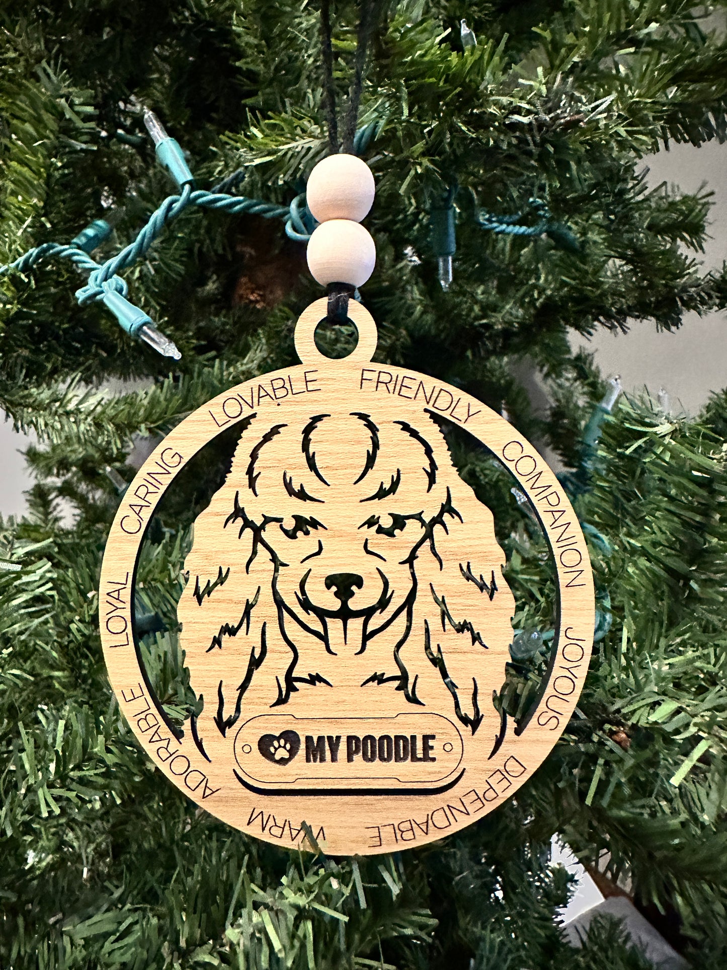 ❤️ My Pup Personalized Dog Breed Wooden Ornament – Laser Engraved Holiday Keepsake