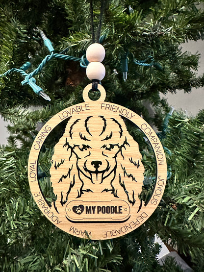 ❤️ My Pup Personalized Dog Breed Wooden Ornament – Laser Engraved Holiday Keepsake
