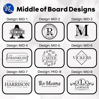 Personalized Acacia + Marble Cutting Board - 14"x8"