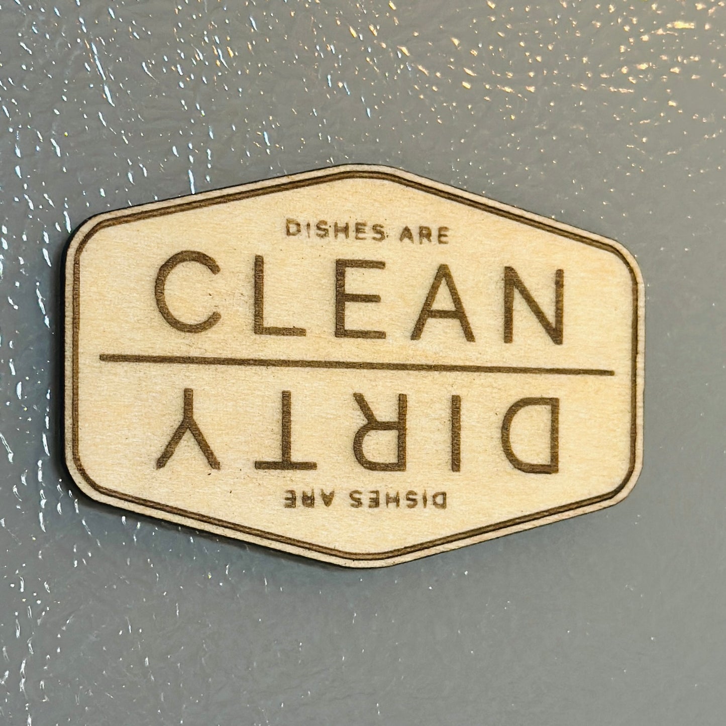 Clean/Dirty Laser-Cut Dishwasher Magnet