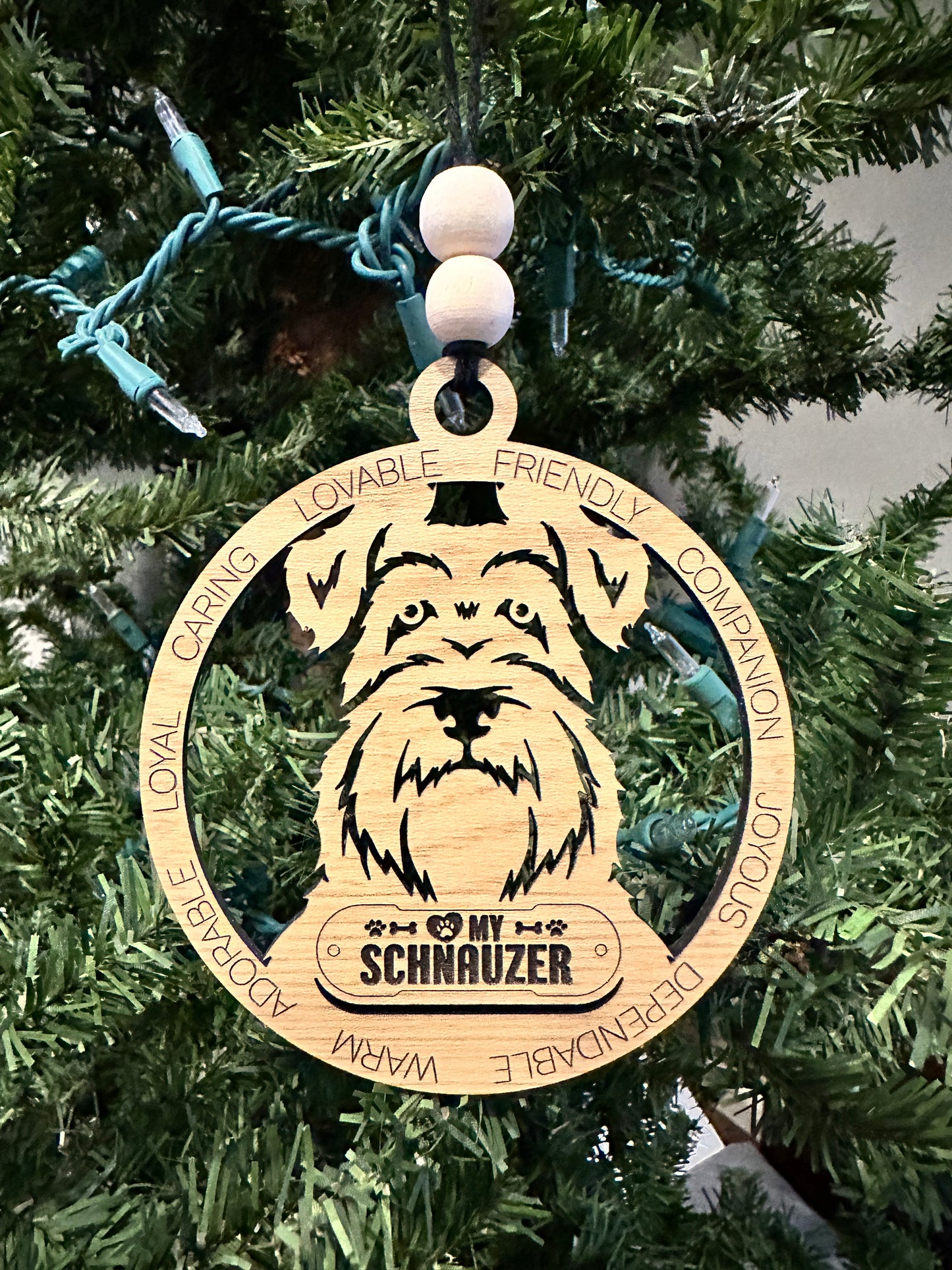 ❤️ My Pup Personalized Dog Breed Wooden Ornament – Laser Engraved Holiday Keepsake