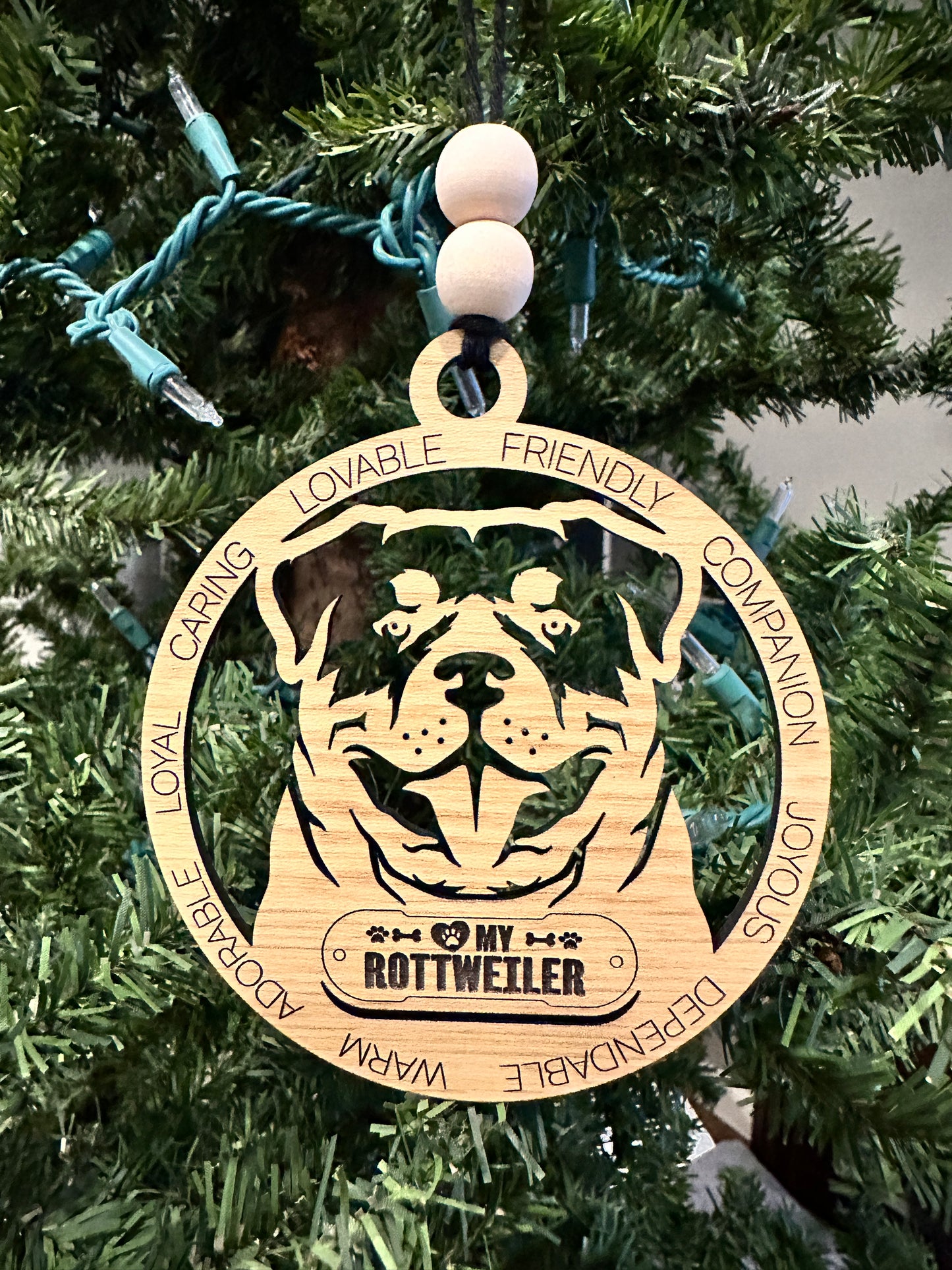 ❤️ My Pup Personalized Dog Breed Wooden Ornament – Laser Engraved Holiday Keepsake