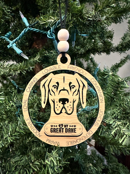 ❤️ My Pup Personalized Dog Breed Wooden Ornament – Laser Engraved Holiday Keepsake