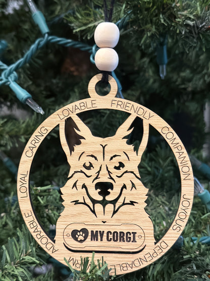 ❤️ My Pup Personalized Dog Breed Wooden Ornament – Laser Engraved Holiday Keepsake