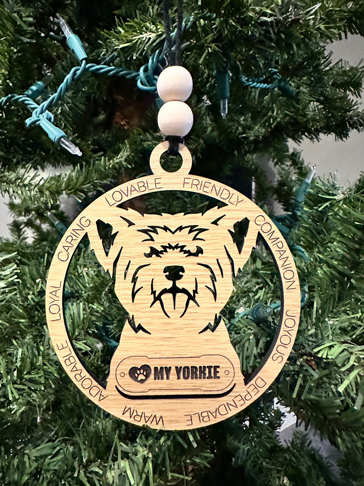 ❤️ My Pup Personalized Dog Breed Wooden Ornament – Laser Engraved Holiday Keepsake