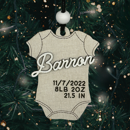 Personalized Baby Onesie Ornament – New Baby Keepsake