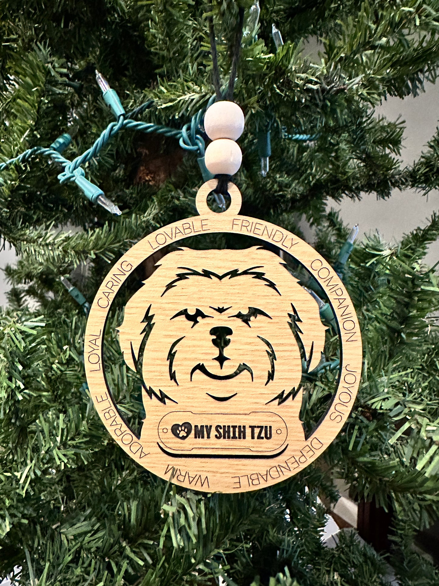 ❤️ My Pup Personalized Dog Breed Wooden Ornament – Laser Engraved Holiday Keepsake