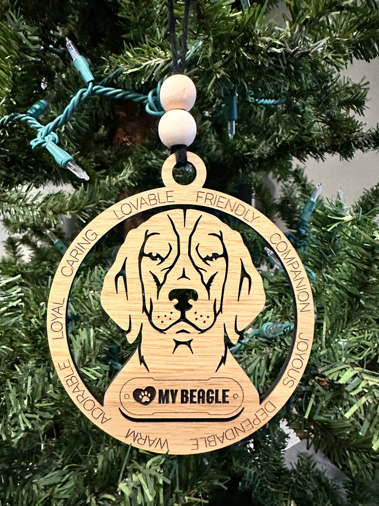 ❤️ My Pup Personalized Dog Breed Wooden Ornament – Laser Engraved Holiday Keepsake
