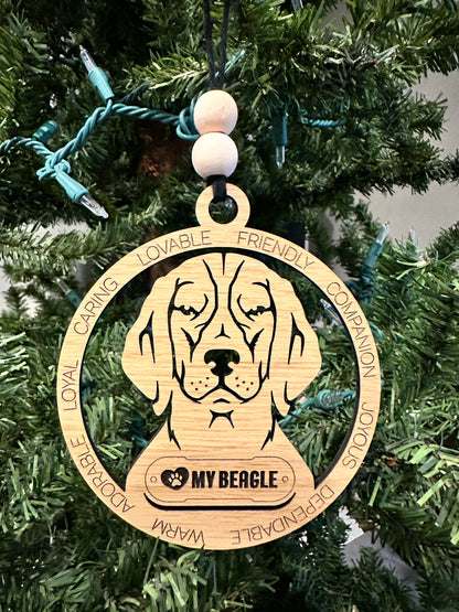 ❤️ My Pup Personalized Dog Breed Wooden Ornament – Laser Engraved Holiday Keepsake