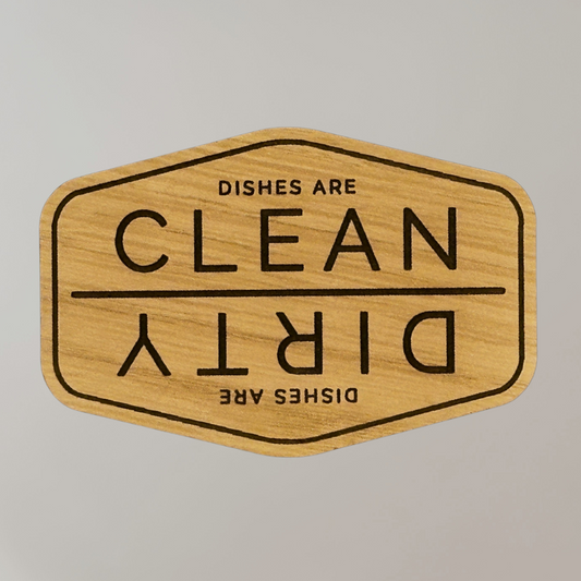 Clean/Dirty Laser-Cut Dishwasher Magnet