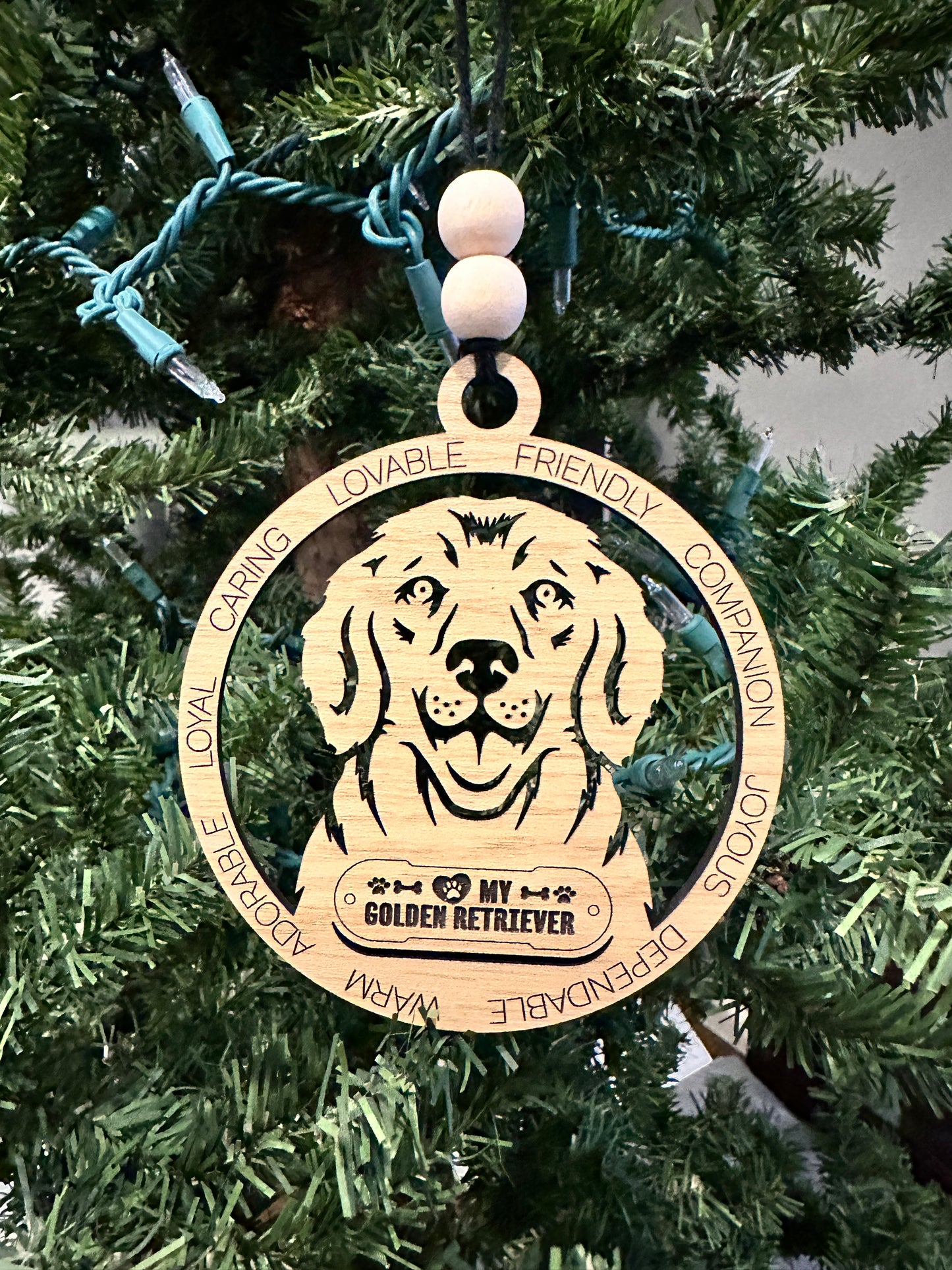 ❤️ My Pup Personalized Dog Breed Wooden Ornament – Laser Engraved Holiday Keepsake