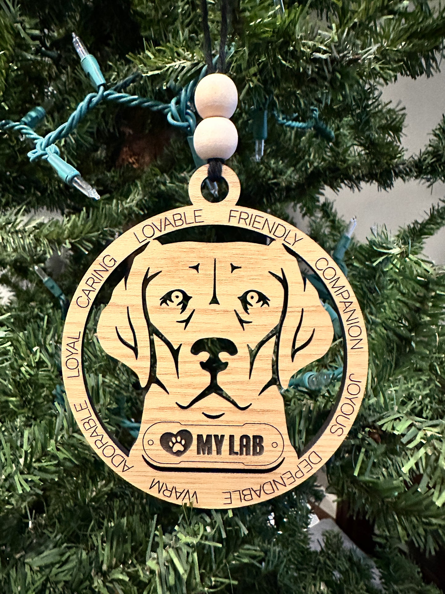 ❤️ My Pup Personalized Dog Breed Wooden Ornament – Laser Engraved Holiday Keepsake