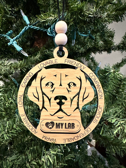 ❤️ My Pup Personalized Dog Breed Wooden Ornament – Laser Engraved Holiday Keepsake