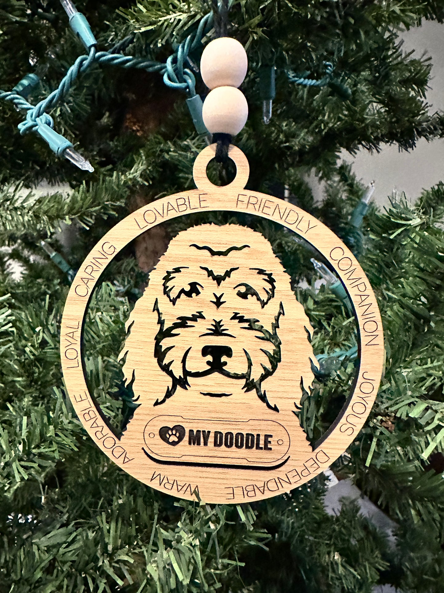 ❤️ My Pup Personalized Dog Breed Wooden Ornament – Laser Engraved Holiday Keepsake