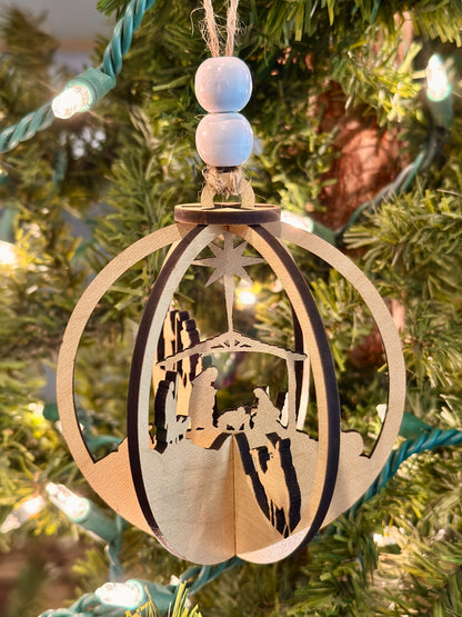 3D Nativity Laser-Cut Ornament