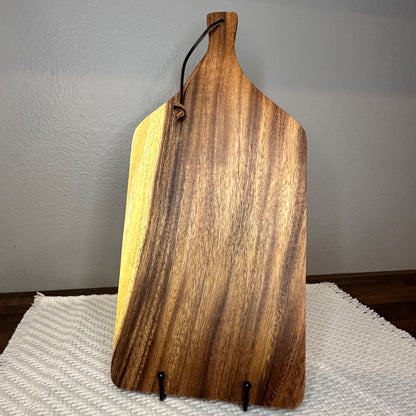 Personalized Acacia Wood Paddle Cutting Board - 7"x15"x5/8"