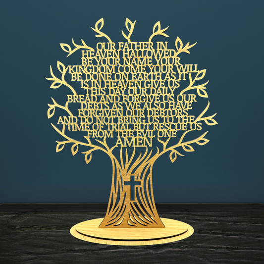 Lord’s Prayer Tree of Life – Wooden Christian Decor