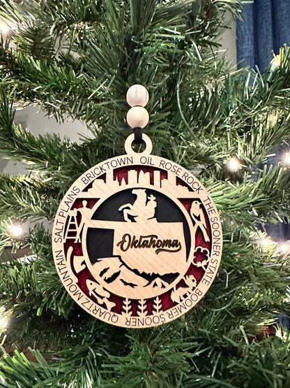 Oklahoma State Laser-Cut Ornament