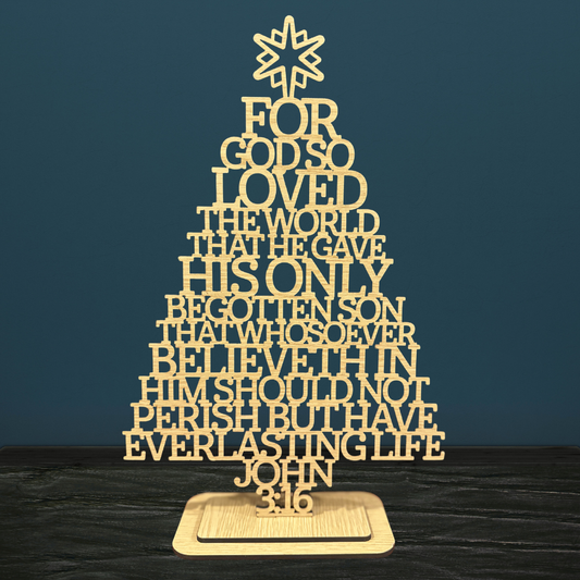 John 3:16 Christmas Tree – Scripture Tree Decor