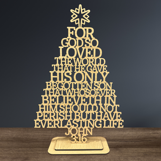 John 3:16 Christmas Tree – Scripture Tree Decor