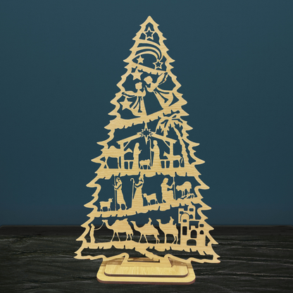 Nativity Christmas Tree – Laser Cut Nativity Decor