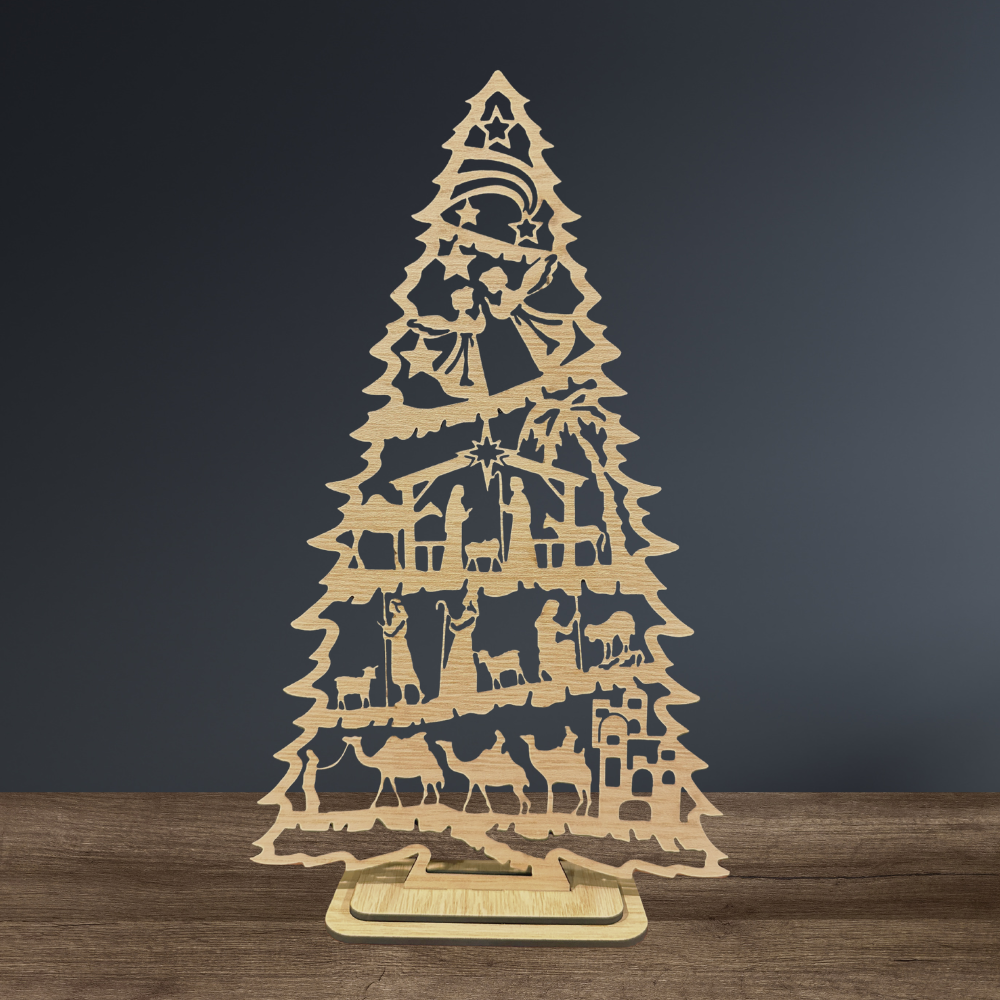 Nativity Christmas Tree – Laser Cut Nativity Decor