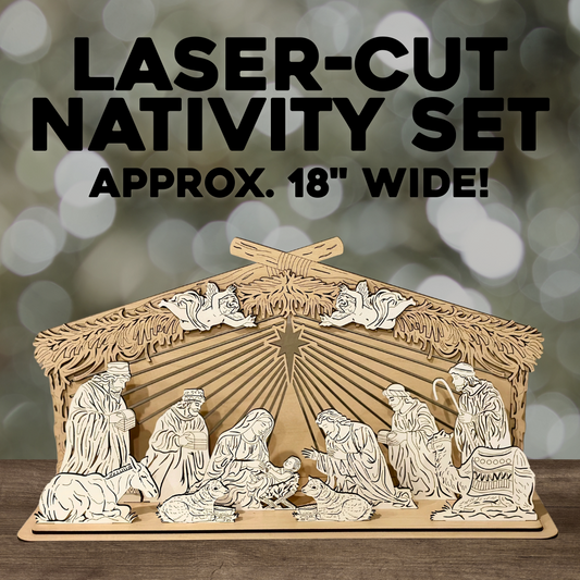 Timeless Laser-Cut Nativity Set – 3D Display